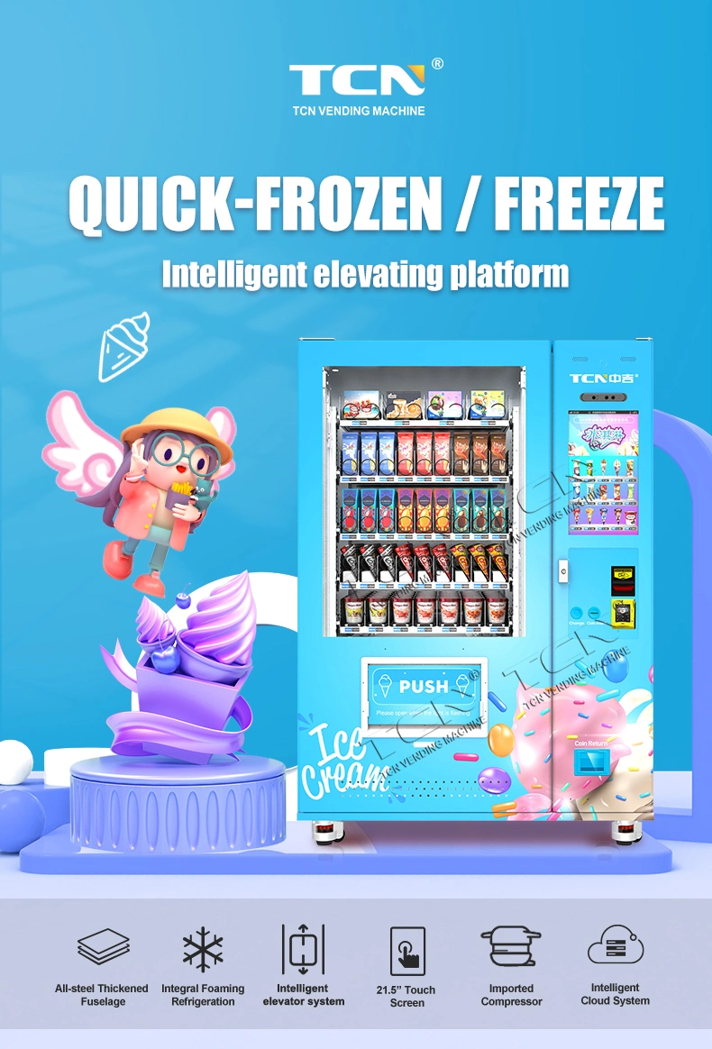 Tcn ODM/OEM Automatic Ice Cream Frozen Food Vending Machine Yogurt Food Frozen Vending Machine