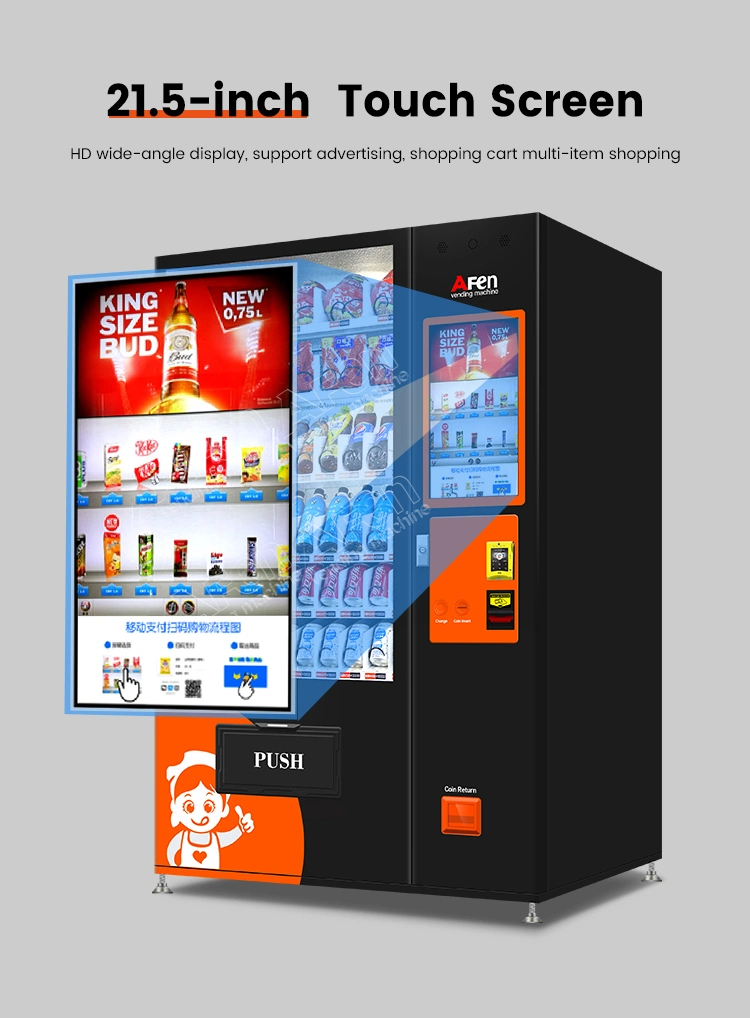 Afen Large Capacity Vending Machine 22 Inches Touch Screen Vending Snack Drink Machine