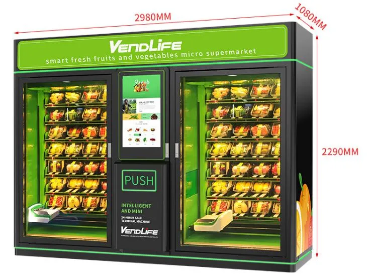Brand New Healthy Food Lifted Fresh Fruit Salad Elevator Vending Machine Food Machinery Mini Pizza Vending Machine 27 Inches Touch Vending Snack Vending Machine