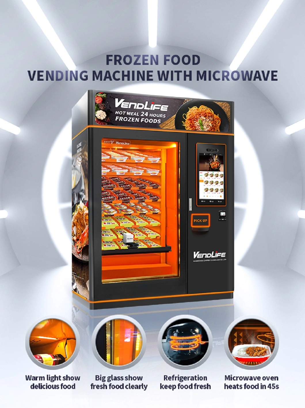 Vendlife New Arrival Canteen Combination Cold and Hot Food Espresso Auto Instant Food Quick Meal Vending Machine