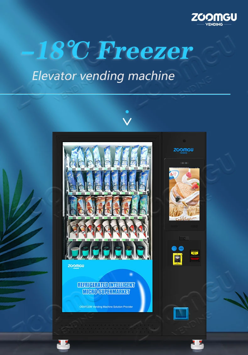 Zg OEM Coin Operated Frozen Food Vending Machine Fresh Frozen Food Smart Vending Machine