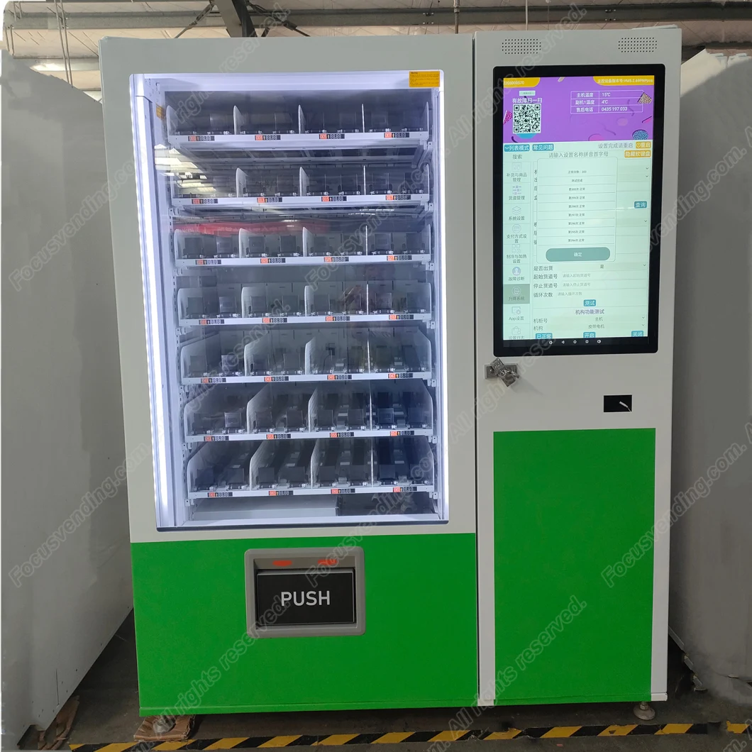 Fully Automatic Vending Machine for Foods and Drinks Combo Selling Wine and Fresh Fruits with Elevator Supports Google Pay /Banknote and Coins
