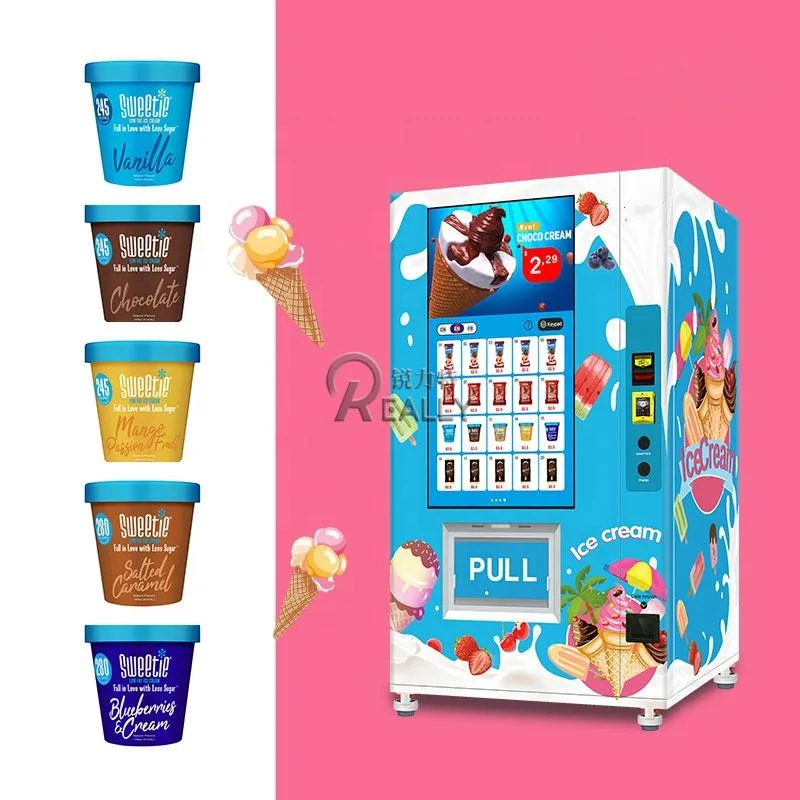 24 Hours Automatic Frozen Food Ice Cream Ice-Lolly Vending Machine Frozen Ready Meal Vending Machine