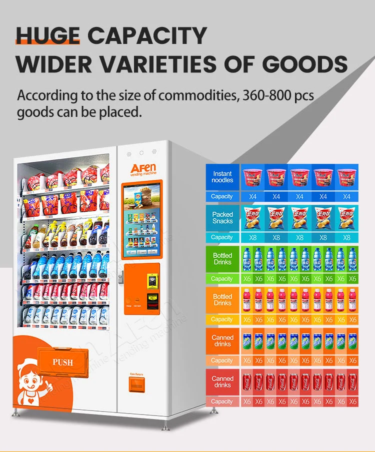 Afen China Vending Machine Manufacturer Sale in Bulk Fresh Food Elevator Vending Machine with Pefrigeration