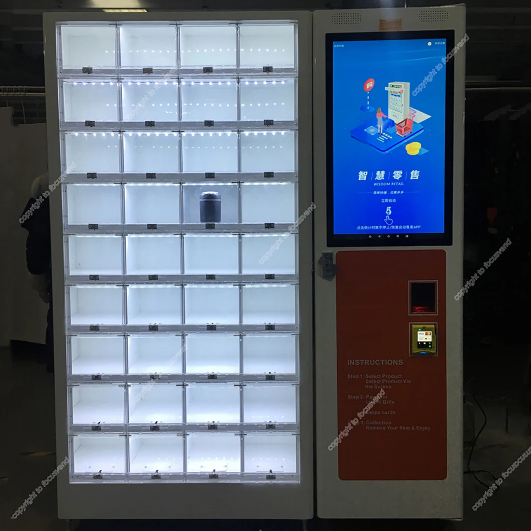 2023 Fully Automatic Cheapest Convenience Locker Vending Machine with Touch Screen Supports Google Pay /Banknote and Coins