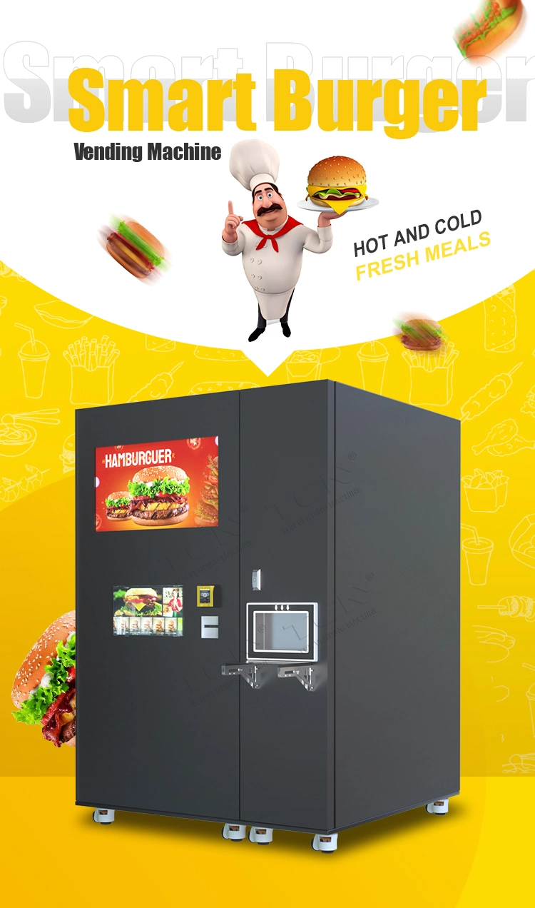 Tcn Chinese Manufacturer Heated Hot Food Hamburger Vending Machine Full Automatic