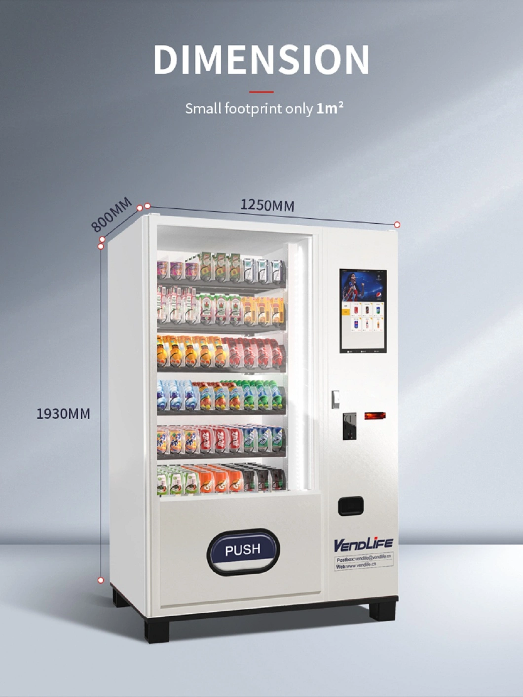 Vendlife Locker Vending Machines Coffee Machine Big Touch Screen Drinks Vending Machine for Sales with Big Capacity