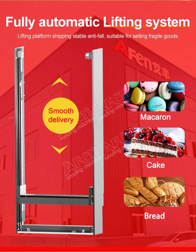 Afen Cupcake Bread Vending Machine Refrigerated Elevator Vending Machine for Foods and Drinks