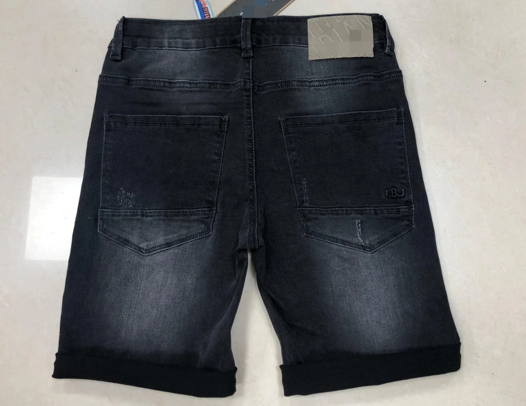 Wholesale Boys Short Denim Jeans Black Kids Pants Middle Waist Denim Shorts OEM&ODM