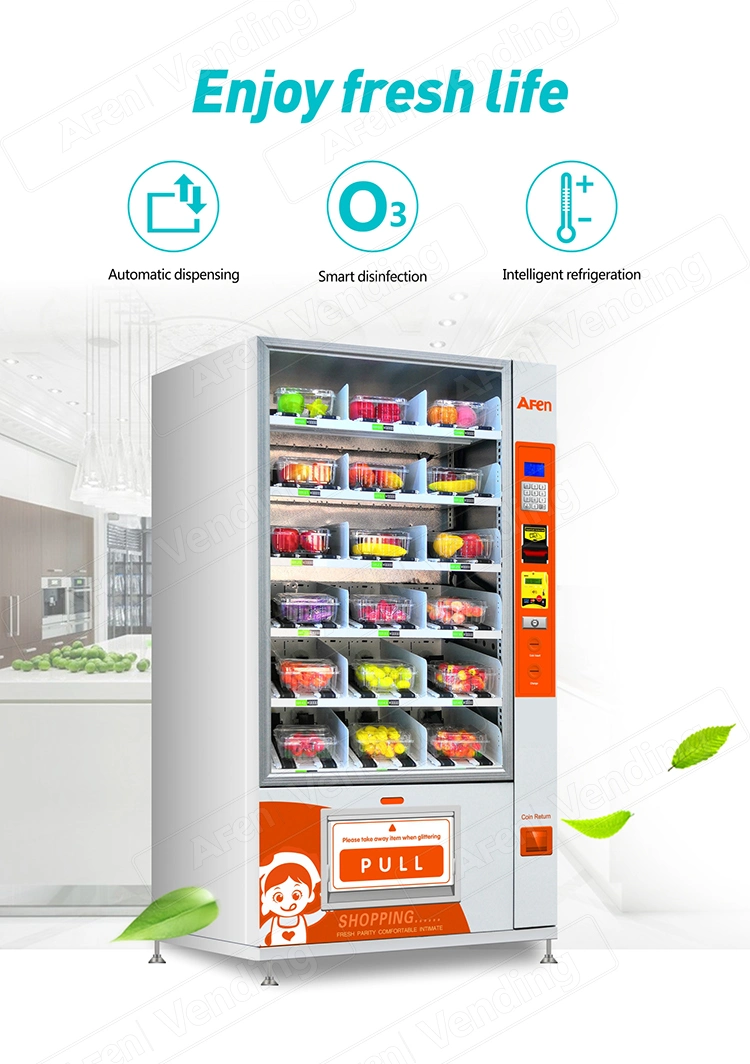 Af Automat Self-Service Lift Healthy Fresh Food Dispenser Salad Fruit Vegetable Food Vending Machine with Refrigerator