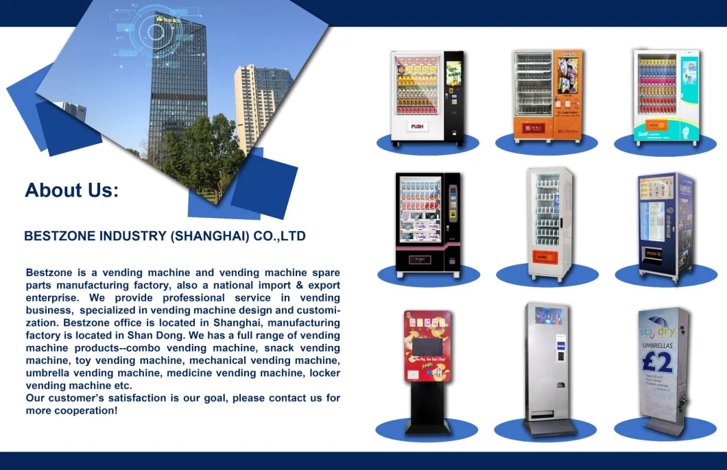 Support Coin Bill Credit Card Payment Combo Snack and Drink Vending Machines with Refrigetor