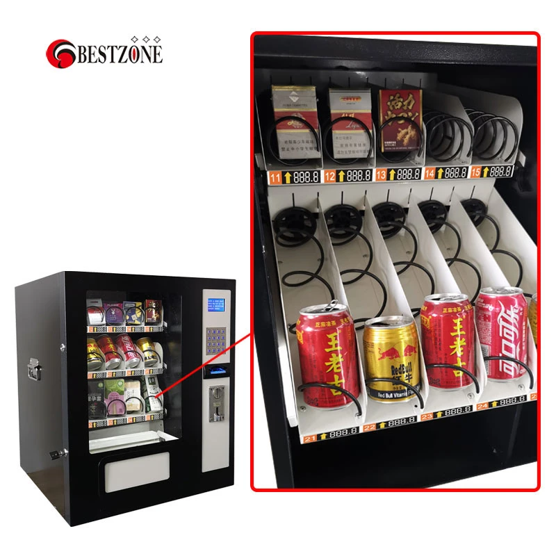 15 Selections Tabletop Small Snack and Drink Combo Vending Machine Support Coin Bill and Credit Card as Payment