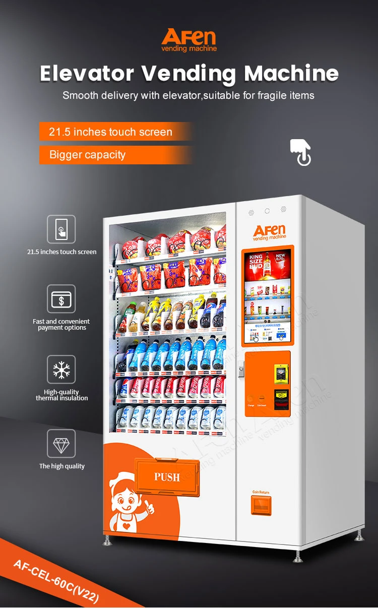 Afen China Vending Machine Manufacturer Sale in Bulk Fresh Food Elevator Vending Machine with Pefrigeration