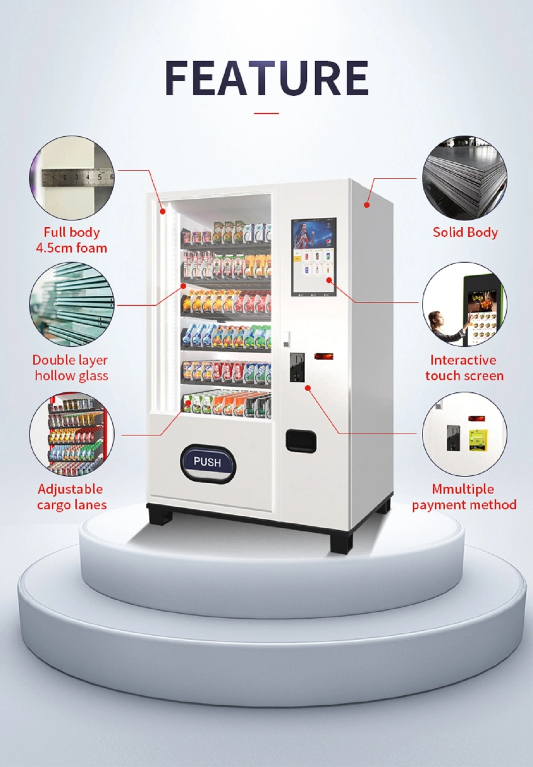 Vendlife Locker Vending Machines Cooling Beer/ Soda/ Soft Drink Vending Machine with Advertising Screen 19inches