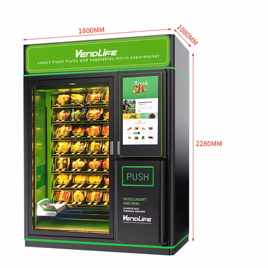 Bill Acceptor Fresh Fruit Milk Bread Bacon Vending Machine Fruit Salad Elevator Vending Machine Automatic Vending Machine