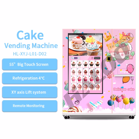 One-Stop Big Screen Fresh Cake Bread Salad Vending Machines with Elevator